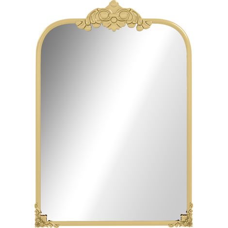 Barocker Wandspiegel 60 x 87 cm mit goldfarbenem Metallrahmen (1/5)