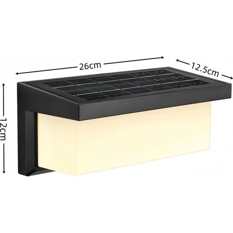 Lampe solaire extérieure (26 cm, haute luminosité), lampe de jardin, applique murale extérieure avec détecteur de mouvement, étanche, lumière du soleil (1/5)