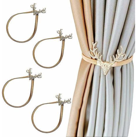 4 Pices (or)embrasses De Rideaux, Embrasse Rideau, Rideaux Boucle, Attache Rideau Pour Dcoration De Maison, Bureau, Salon, Chambre (1/4)