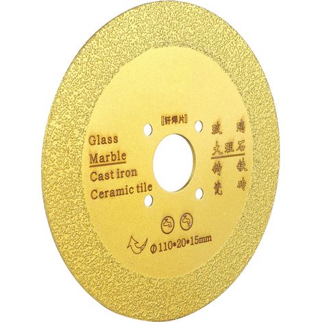 Disque de meulage diamanté de 110 mm, lame de scie brasée pour céramique, verre et pierres (01) (1/5)