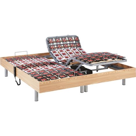 Rete relax 2x78 sospensioni in legno decorative quercia naturale di DREAMEA - 2 x 90 x 200 cm - motori OKIN