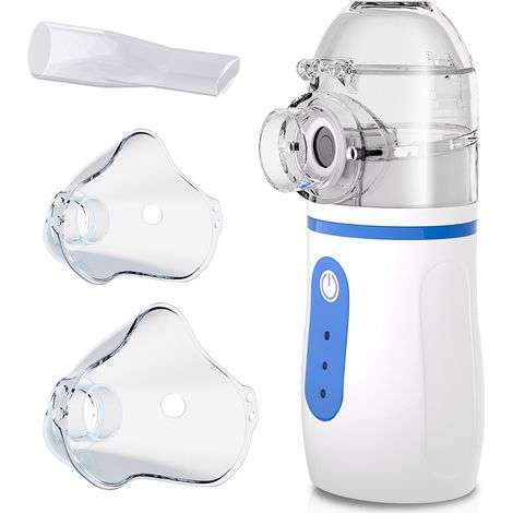 Randaco Nebulizzatore aerosol per adulti e bambini con boccaglio e maschera ricaricabile per nebulizzatore silenzioso