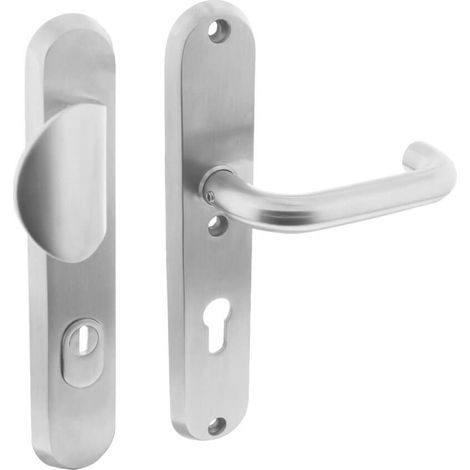 Ferrures de porte d’entrée Vurano protection contre la traction ovale PC 72mm acier inoxydable - 0035.378336 (1/2)