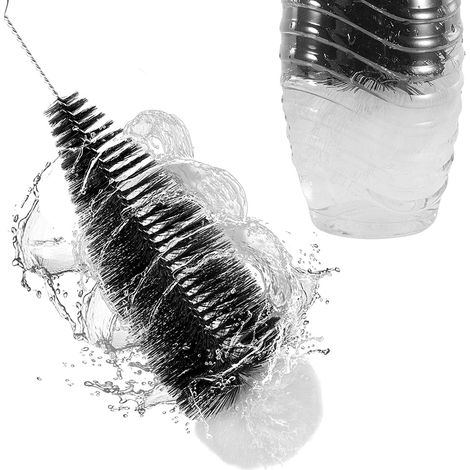 1 brosse pour nettoyer les bouteilles de soda, brosse pour nettoyer les bouteilles en verre, brosse de nettoyage à long manche en bo (1/5)