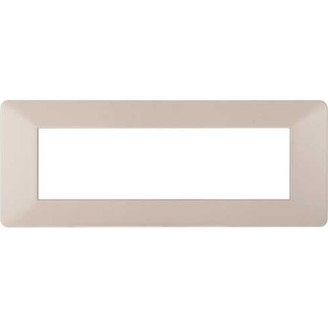 Plaque compatibles Vimar Plana 7 modules plastique couleur sable Ettroit EV83709