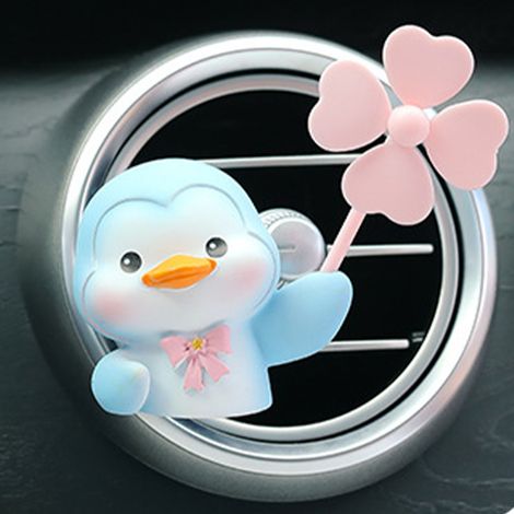 Clip de décoration aromathérapie pour bouche d'aération voiture, ornement mignon pingouin en forme de dessin animé, accessoire de parfum auto, diffuseur d'air, décoration intérieure véhicule. (1/5)