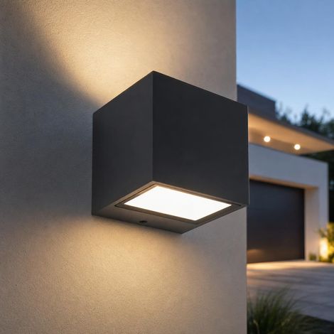 Lampada da parete per esterni Gemini nera opaca, 9W, 3000K, IP54, Lutec, codice 5189125012 (1/5)