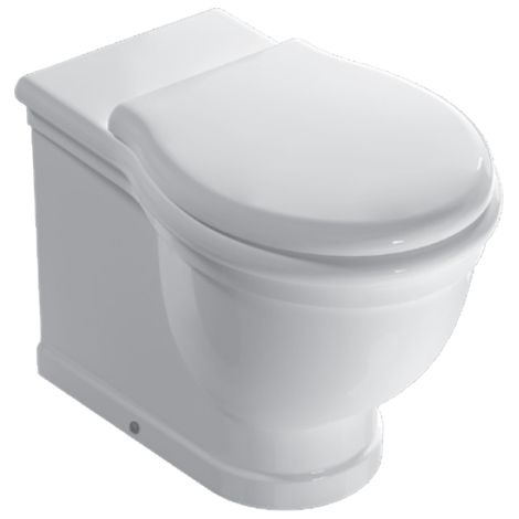 Vaso a terra in ceramica 57x38 cm Globo Paestum PA025BI  Bianco - Duroplast - Con copri wc cerniere cromo, soft close