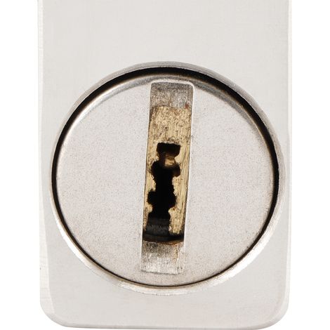 Candado de seguridad rectangular con gancho grueso, dispositivo antirrobo, de hierro, puerta en forma de D - 94 mm, color plata, con 5 llaves. (1/5)