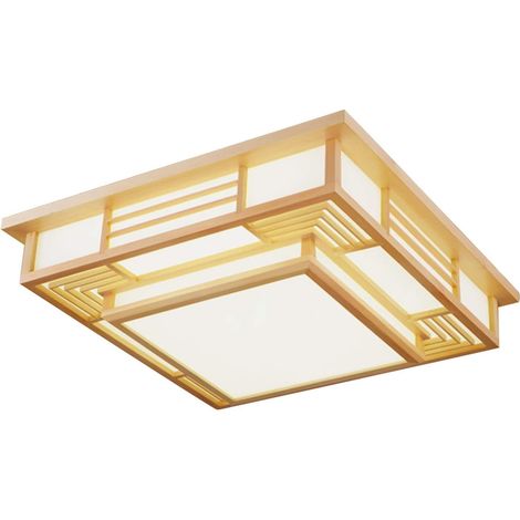 Lampada da soffitto giapponese, dimmerabile, a LED, in legno massiccio, geometria creativa, Tatami, illuminazione da soffitto, soggiorno, camera da letto, lampada a sospensione (1/5)