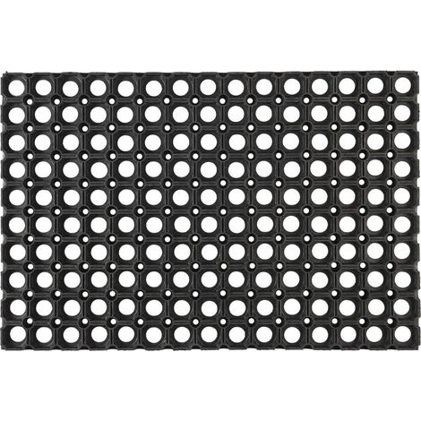 Tapis d'entrée caillebotis en caoutchouc noir 40x60cm