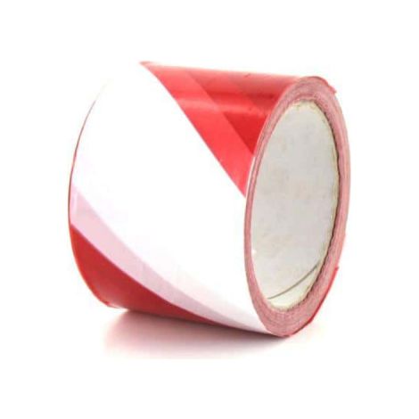 Ruban de signalisation rouge et blanc 100m