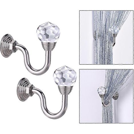 1 paire d'embrasses de rideaux portables avec boules de cristal pour la maison (1/4)