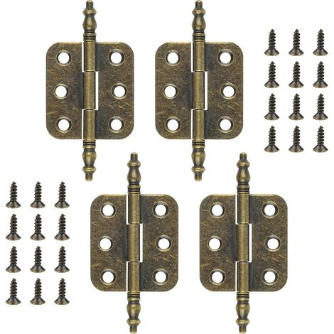 Vintage-Möbelscharniere, dicke bronzene Klappscharniere, geeignet für Vintage-Möbel, Schränke und Schmuckkästchen (bronzefarben, 70 34 mm - 4 Stück). (1/5)