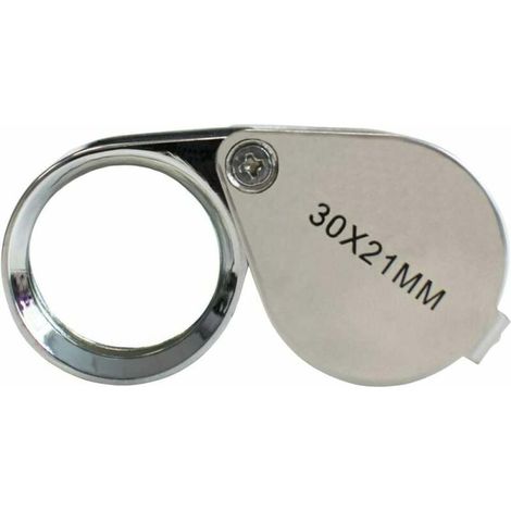 Loupe de bijoutier - Loupe optique 30 x 21 mm pour bijoux et antiquités - Loupe de poche 30x - Loupe pliable - Loupe de botaniste (1/5)