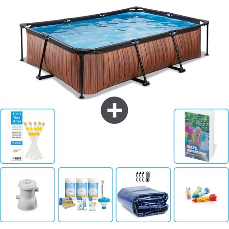 Exit-toys Piscina Exit Rectangular - Efecto madera - 300x200x65 cm - 7-piezas  S282 (1/5)