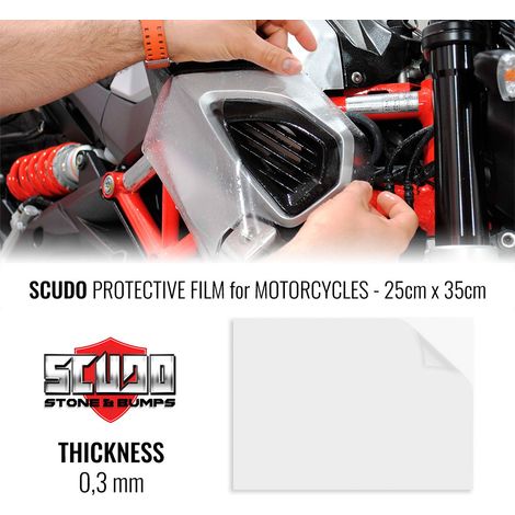 Pellicola Adesiva Scudo per Protezione Carene Moto, 25 x 35 cm, Spessore 0.3 mm