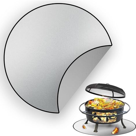 Tapis isolant pour foyer extérieur Tapis de feu double face pour pique-nique extérieur 90 cm / 35,4 po (1/5)