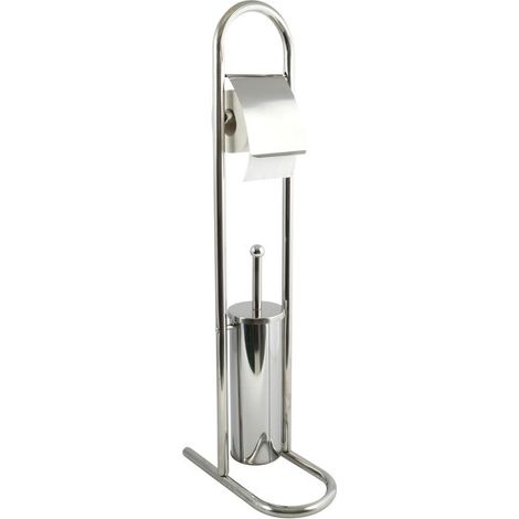 Portarollos escobillero  Combinado Acero Inoxidable Gris MSV