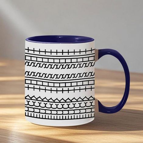 Mug en céramique 330 ml vert à message caché révélant avec la chaleur, motif géométrique, lave-vaisselle et micro-ondes (1/4)