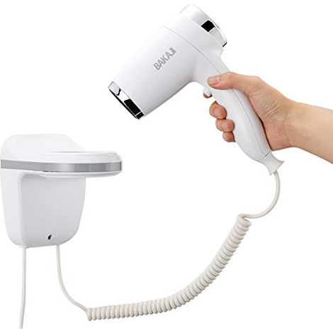 Asciugacapelli Parete Muro Hotel Cromo Phon Asciuga Capelli Bagno Albergo 1100W (1/5)
