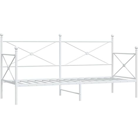 Maison Exclusive - Sofá cama sin colchón cuero sintético blanco 9