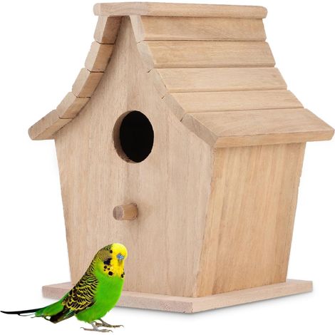 Nichoir Oiseaux Exterieur, Nichoir Oiseaux en Bois, nichoirs mesanges Exterieur, Nichoirs en Bois pour Oiseauxs Extérieurs, Cabane Mésange, Boîte Nid pour Petits Oiseauxs, 14 x 12 x 11cm (1/5)