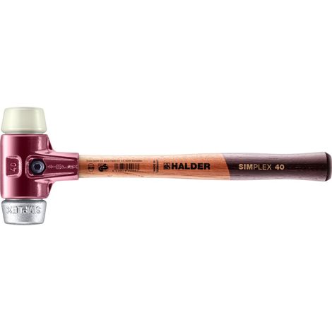 HALDER SIMPLEX Nylon / Weichmetallhammer, mit Tempergussgehäuse und hochwertigem Holzstiel - D=40 mm - 3089.040 (1/5)