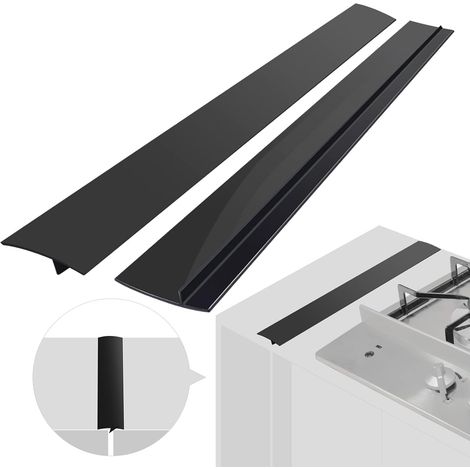 Cache-joints en silicone pour plan de travail (lot de 2), résistants à la chaleur, larges et longs, pour protéger les joints et éviter les éclaboussures sur les plans de travail et plaques de cuisson. (1/5)