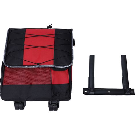 Glacière à Roulettes 43L Imperméable Pliable Oxford 600D Rouge avec Barre Réglable pour Camping et Pique-nique (1/5)