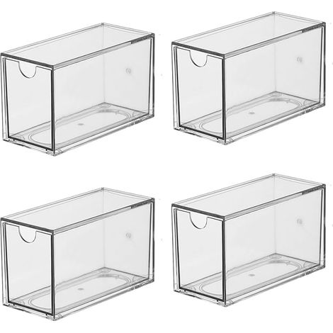 Lot de 4 organiseurs de tiroir de Bureau, boîtes à thé pour sachets de thé, organiseurs avec tiroirs, boîte à tiroir, Convient pour Ranger Les ustensiles de Bureau, Les sachets de thé, etc (1/5)