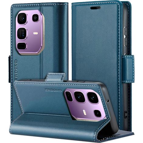 Funda para Infinix Note 50 Pro+, color lichi brillante, tipo cartera, color azul. (1/5)