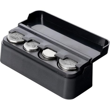 Organizador de monedas para coche, caja portátil para monedas de coche, dispensador de monedas para coche, portamonedas rectangular de plástico, mini organizador para coche