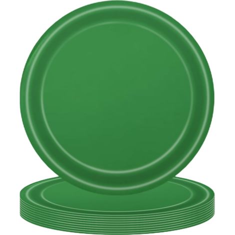 Assiettes En Papier - Assiettes Rondes Pour Fêtes De Fin D Année - Rouge Et Vert - 23 Cm - 10 Pièces (1/5)