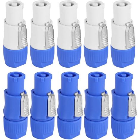 Connecteur mâle Nac3Fca à 3 broches, alimentation 20 A, 250 V CA, bleu et blanc, 10 pièces/lot (1/4)