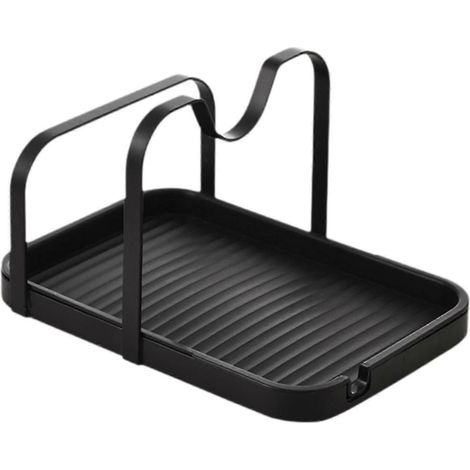 Topfdeckelhalter, Topfdeckel-Organizer, Metall-Schneidebrett-Ablage, Topfdeckel-Aufbewahrungsaccessoire für die Küchenarbeitsplatte-Black (1/5)