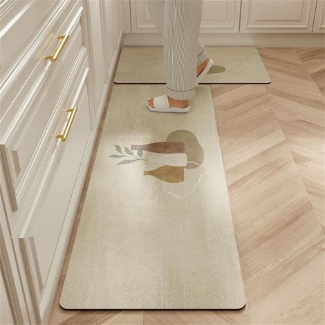 Tapis Cuisine Diatomite 40x120cm Nordique, Absorbant/Antidérapant, 2,5mm, Évier/Salon/SDB (1/5)