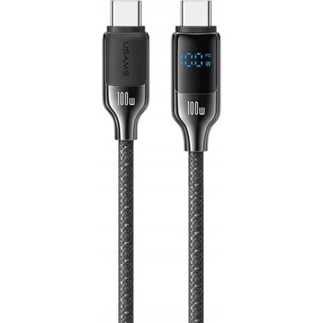 Usams USB-C zu USB-C Kabel 100W 1,2m Digitalanzeige Zinklegierung Schnelllade-Datenkabel HX-Serie SJ742USB01 (US-SJ742) (1/5)