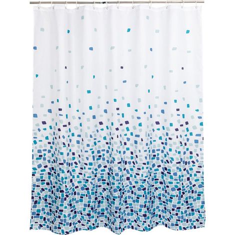 Rideau de douche - Imperméable - Rideau de bain - Rideau de salle de bain - Polyester - 180180cm - Noir, blanc (1/3)