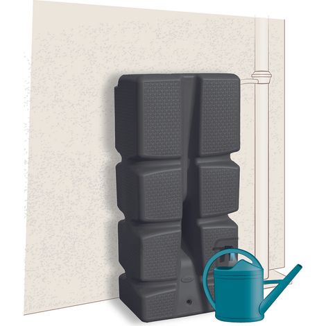 EDA – Récupérateur d'eau de pluie mural 310L – Fixation murale – Cuve en plastique – Pré-perçages pour raccordement – Fabrication française
