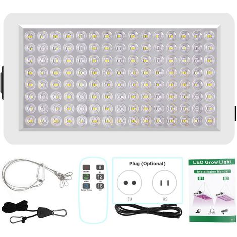 SJLERST Lampe de culture LED pour plantes d'intérieur, Full Spectrum Veg Bloom 3 Modes 8H/12H/16H Timer Remote Control Plant Light Seedter Seedling Vegetable Pepper Hanging Grow Light