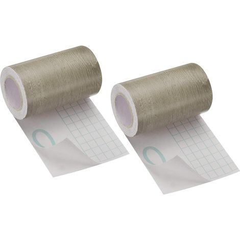 2pcs Ruban Grain De Bois, 4" x33 Ft Patch De Réparation Grain De Bois Autoadhésif Pour Plinthes, Portes, Réparation De Sol, Décoration De Maison Meubles Gris Chêne (1/5)