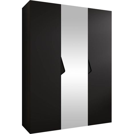 Armoire Hartford 624, Noir, 202x150x52cm, Portes d'armoire: Avec des charnières, Nombre d'étagères: 0 (1/5)