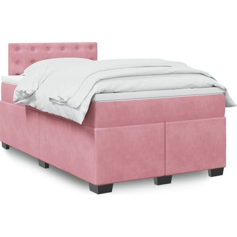 Boxspringbett mit Matratze Rosa 120x200 cm Samt (1/5)