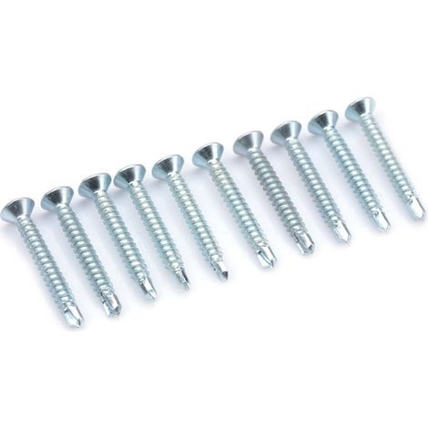 50 pièces vis auto-perceuses à tête plate M4.2, vis à tapper et percer, lot de vis queue de perceuse (M4.2x32) (1/5)