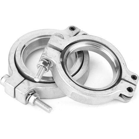 Bride de fixation V-Band 43mm pour wastegate, kit de serrage complet, accessoire pratique de remplacement, compatible turbo, collier robuste (1/5)