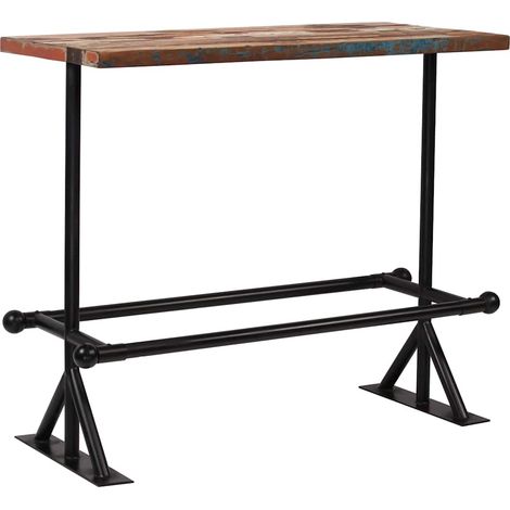 vidaXL Set de muebles de bar 5 pzas madera maciza reciclada multicolor (1/2)