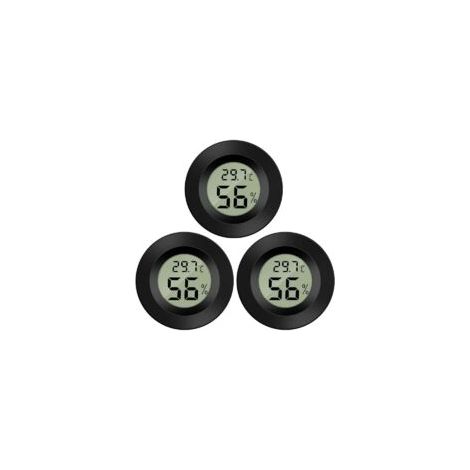 3er-Pack digitales LCD-Hygrometer-Thermometer zur Feuchtigkeitsmessung für Luftbefeuchter, Luftentfeuchter, Gewächshäuser, Keller, Babyzimmer – Crezuo