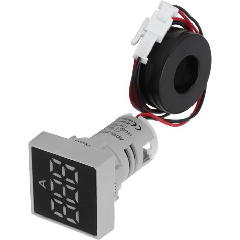 Ampèremètre numérique à panneau mat, voyant lumineux, 220 V CA, AD16-22FSA, blanc (1/5)