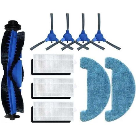 Vtizikl Lot de 10 brosses latérales principales pour aspirateur robot Venga VG Rvc 3000 3001, 1 brosse rouleau, 4 brosses latérales, 3 fi